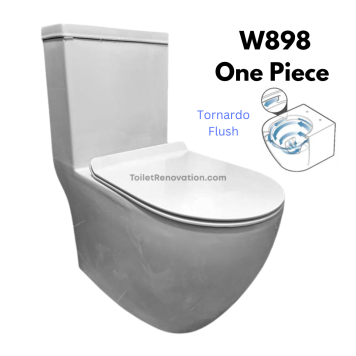 W898 One Piece Toilet Bowl / Tornado Flush (include Installation)