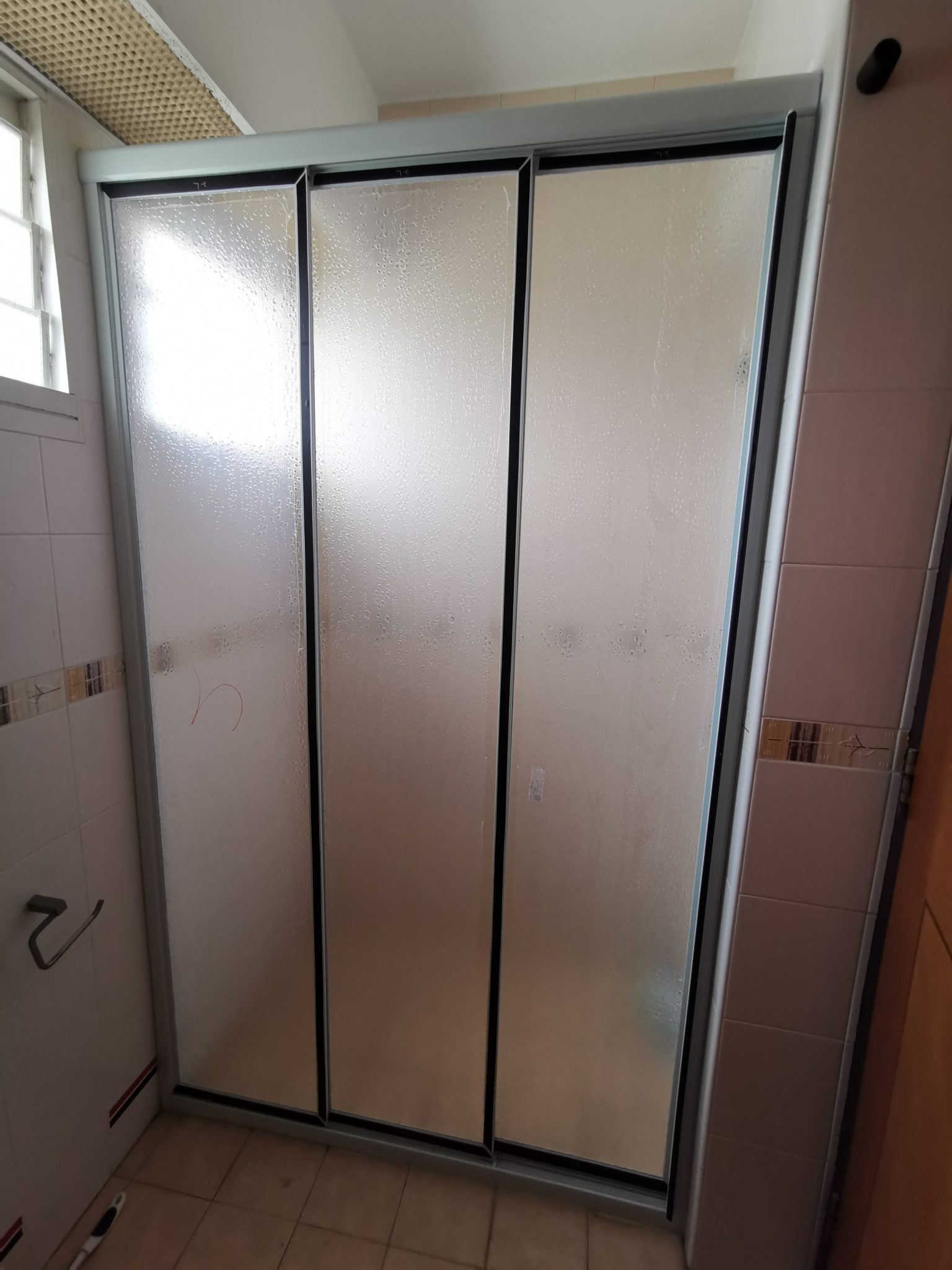 Aluminium Sliding Shower Screen (Wall to Wall / PVC) Toilet & Bathroom Renovation Singapore