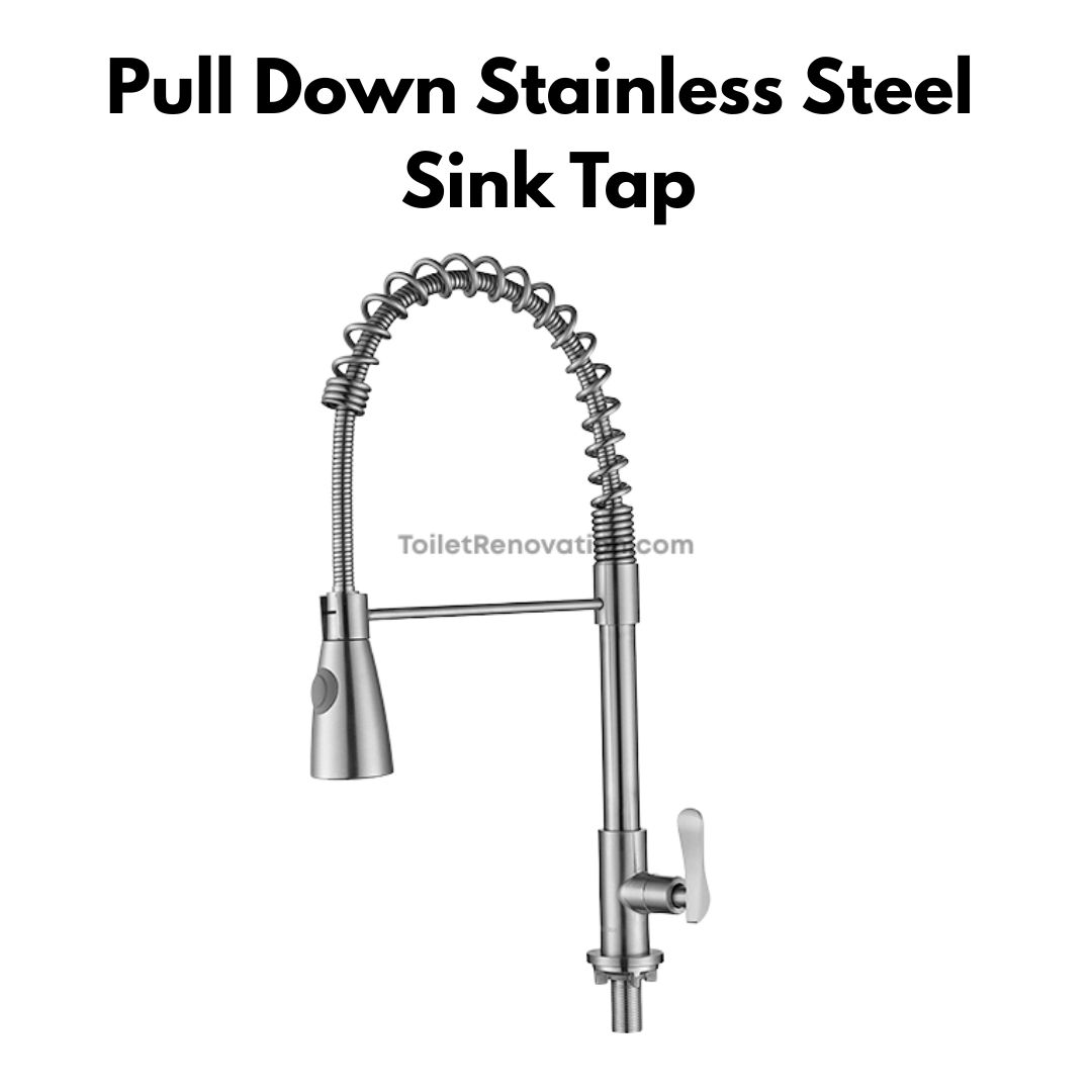 Stainless Steel Pull Down Kitchen Sink Cold Tap