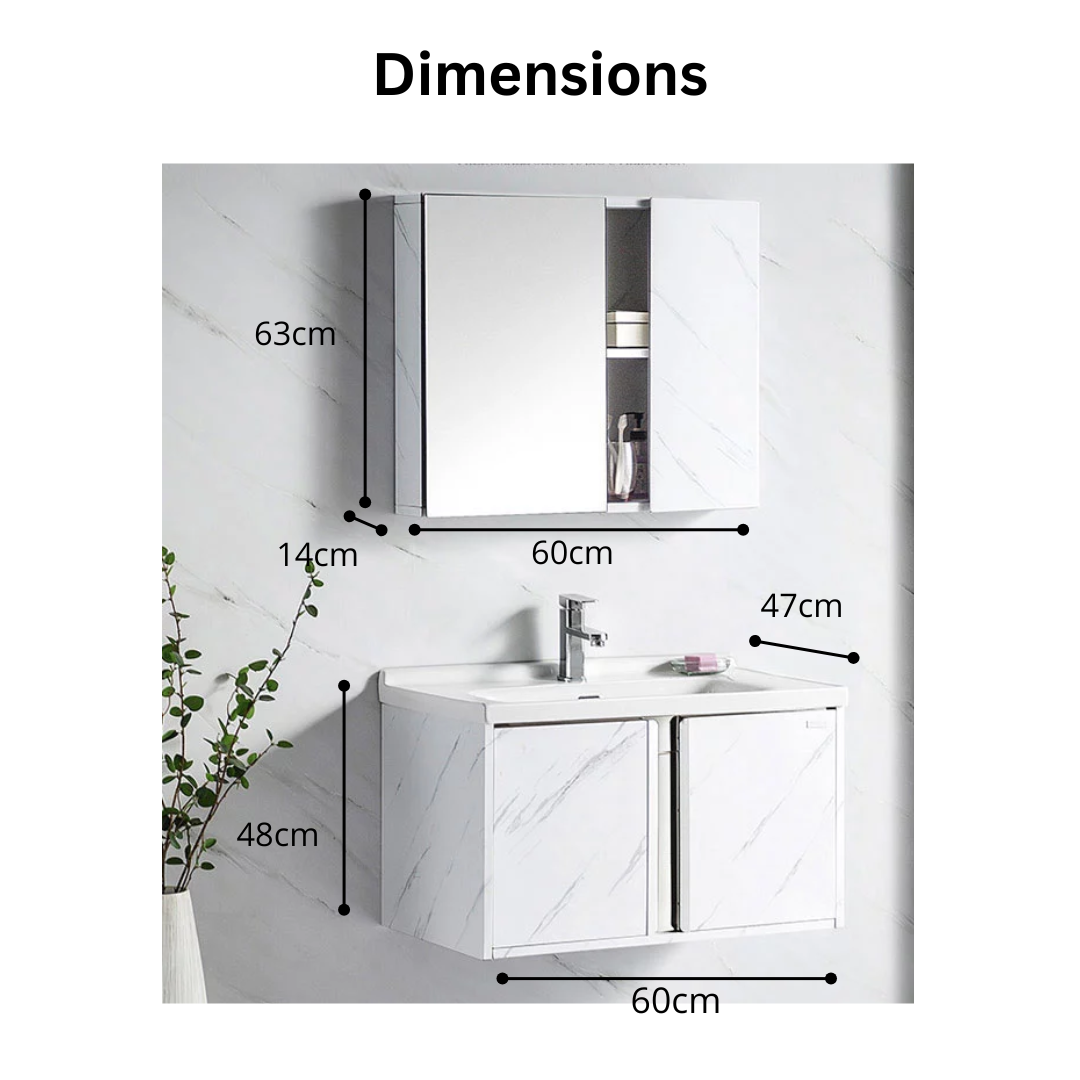 Stainless Steel Basin Cabinet (60cm Width) - Image 2